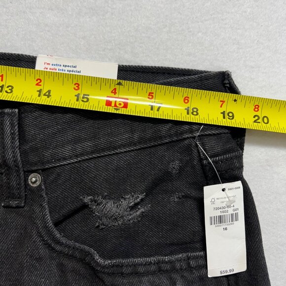 Old Navy Women's Slouchy Straight Distressed High Rise Black Jeans Size 16 NWT - Picture 9 of 12